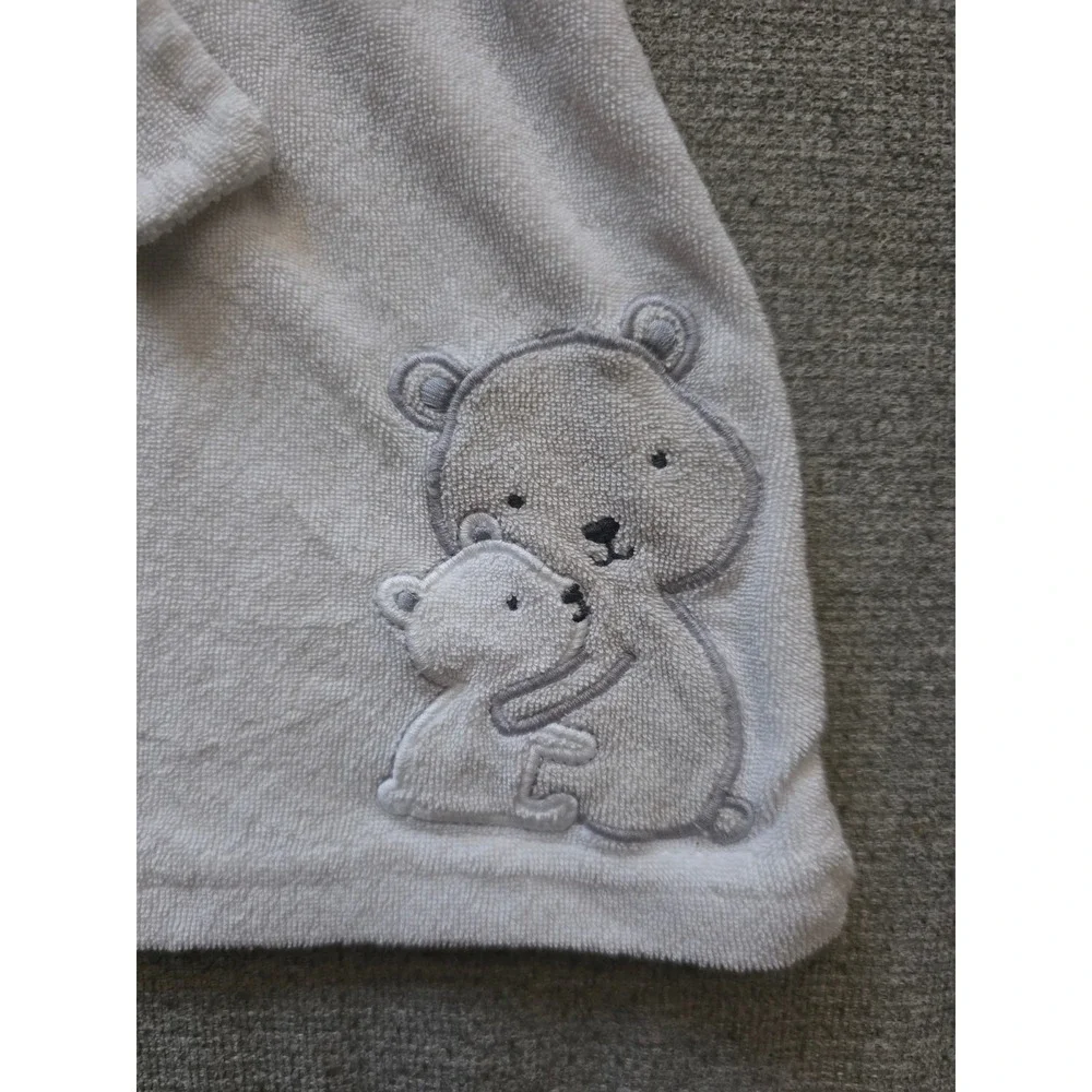 Just One You Carters Baby Hooded Robe White‎ Mint Green Bear 0-9M Bath Wrap